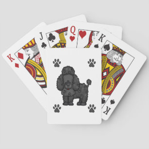 POODLES PLAYING  PLAYING CARDS