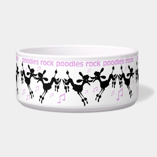 Poodles Rock Dog Bowl (Front)