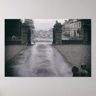 Poodles Vintage Inspired Town Cute Poodle Dog Poster