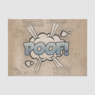 POOF! Vintage Comic Book Steampunk Pop Art Tissue Paper