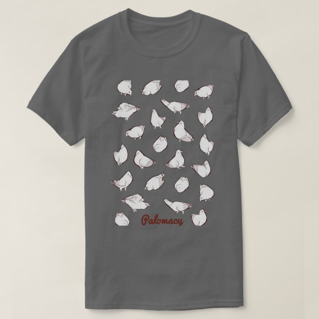 Poofy Pigeons white T-Shirt (Design Front)