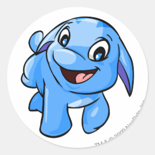 Poogle Blue Classic Round Sticker