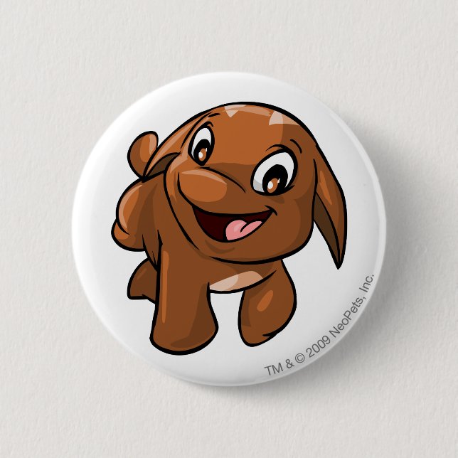 Poogle Brown 6 Cm Round Badge (Front)