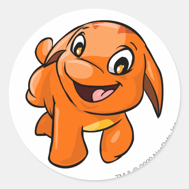 Poogle Orange Classic Round Sticker (Front)