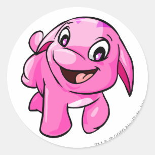 Poogle Pink Classic Round Sticker