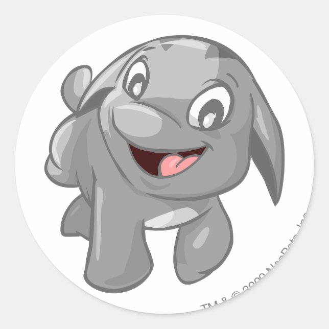 Poogle Silver Classic Round Sticker (Front)