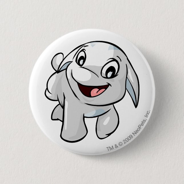 Poogle White 6 Cm Round Badge (Front)