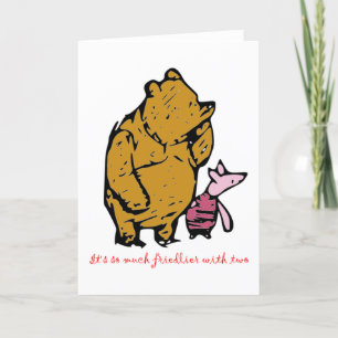 Pooh and Piglet Holiday Card
