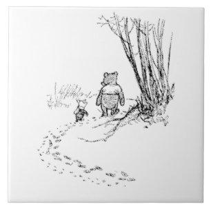 Pooh and Piglet Walking in the Woods Tile