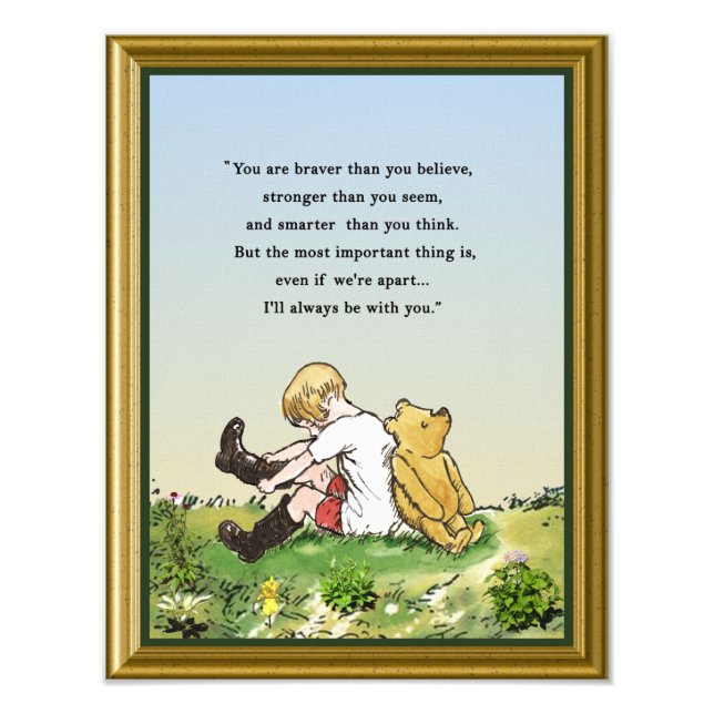 Pooh Bear Words of Encouragement Photo Print (Front)