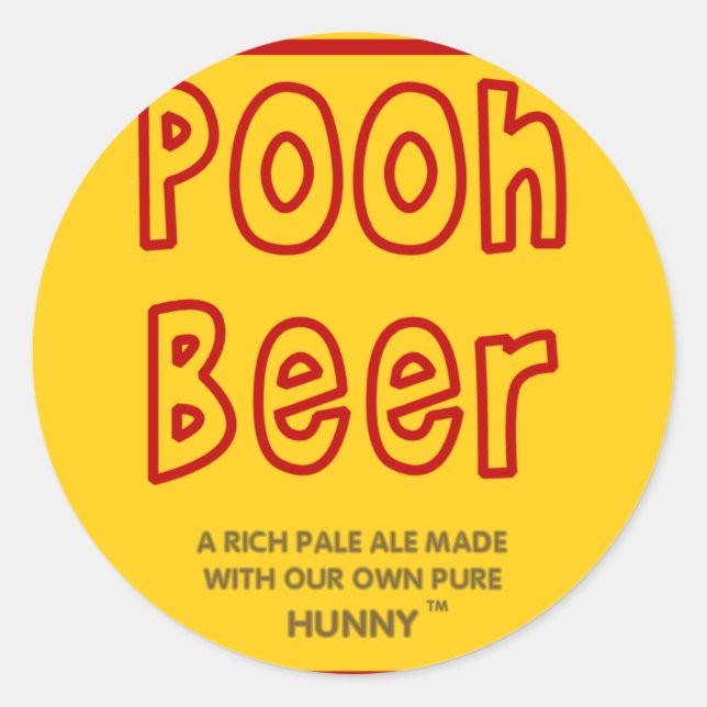 Pooh Beer Classic Round Sticker (Front)