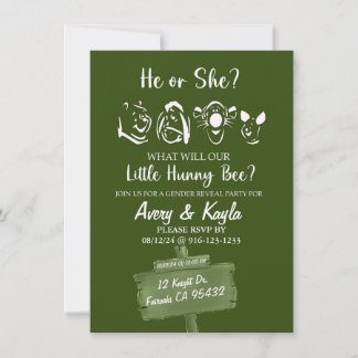 POOH & FRIENDS GENDER REVEAL INVITE