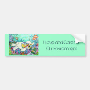 POOKY DIVE, I Love and Care for Our Environment Bumper Sticker