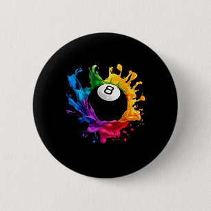 Pool 8 Ll Billiards Design Gear For Men Women And  6 Cm Round Badge