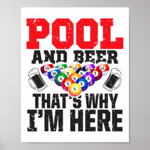 Pool And Beer - That's Why I'm Here – 8-ll Pool An Poster