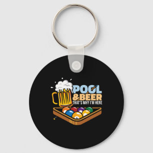 Pool And Beer That's Why I'm Here Pool Player Bill Key Ring