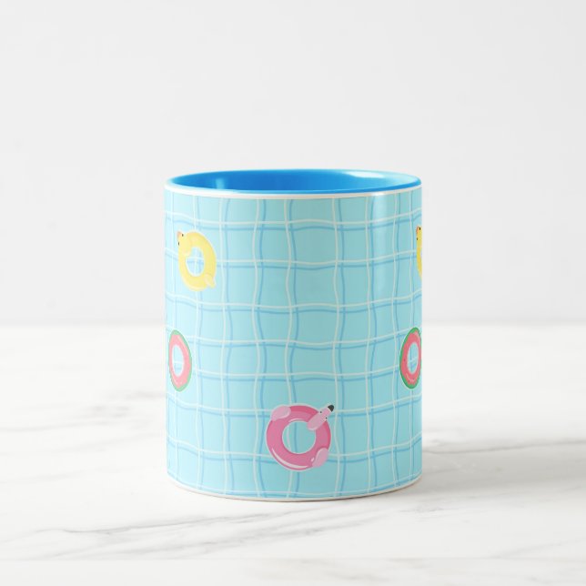 Pool and Tube  Two-Tone Coffee Mug (Center)