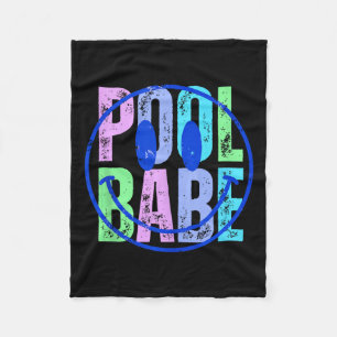Pool Babe Vintage Family Matching Funny Summer Vac Fleece Blanket