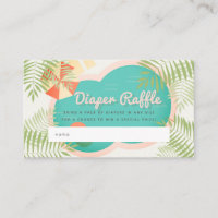 Pool Baby Shower Beige Diaper Raffle Ticket