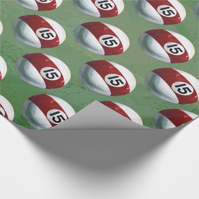 Pool Ball 15 Pattern Wrapping Paper (Corner)