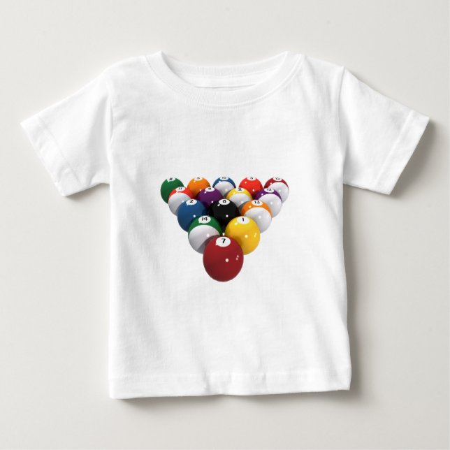 Pool Balls / Billiards: 3D Model: Baby T-Shirt (Front)