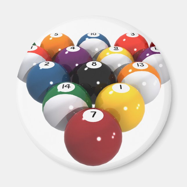 Pool Balls / Billiards: 3D Model: Magnet (Front)