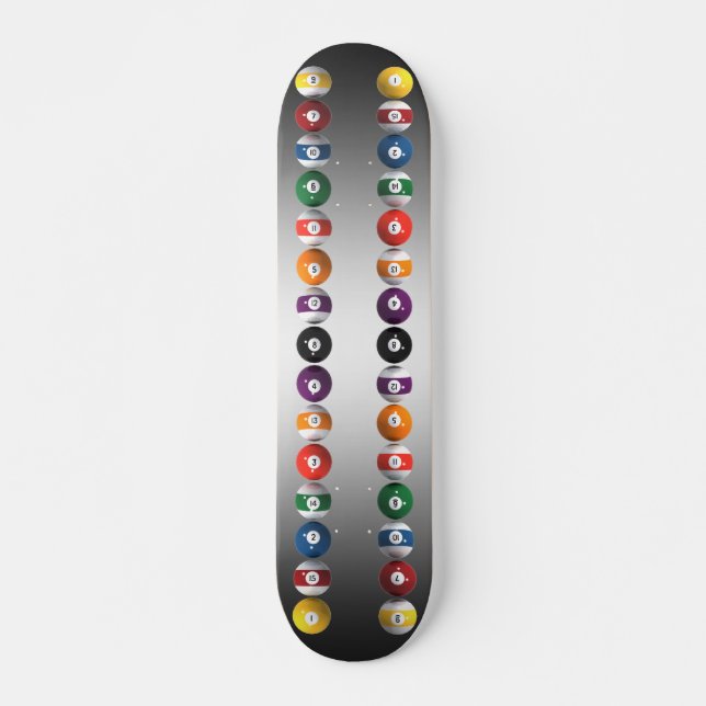 Pool Balls / Billiards: Custom Skateboard (Front)