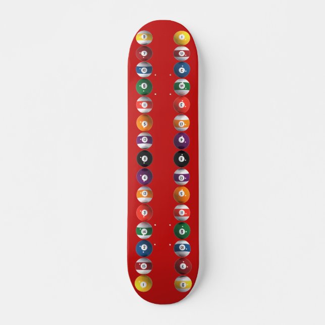 Pool Balls / Billiards: Custom Skateboard (Front)