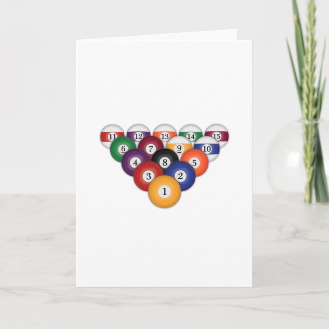 Pool Balls / Billiards: Greeting Cards (Front)