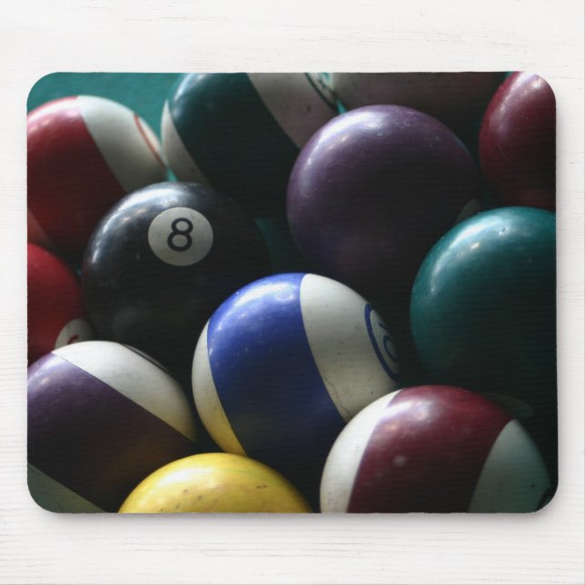 Pool balls on a billard table mousepads (Front)