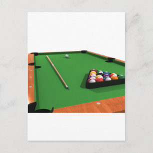 Pool Balls on Green Felt Billiards Table: Postcard