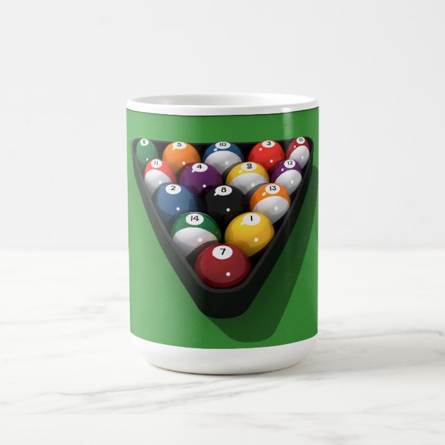Pool Balls on Green Felt: Coffee Mug (Center)