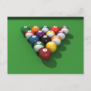 Pool Balls on Green Felt: Postcard