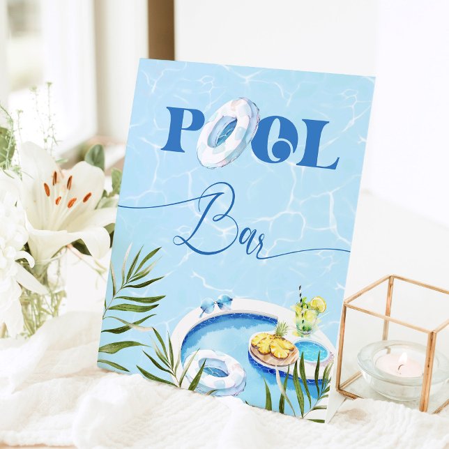 Pool bar Pool birthday party Pedestal Sign (Creator Uploaded)