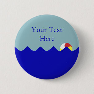 Pool Beach Ball (Customisable) 6 Cm Round Badge