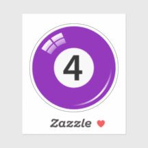 Pool/billiard ball number four (4) purple