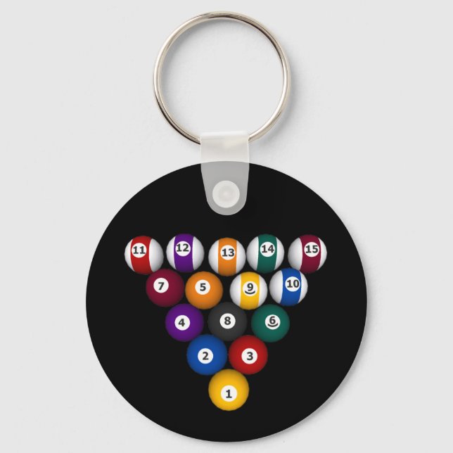 Pool: Billiard Balls: Billiards: Keychain (Front)