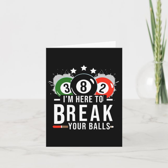 Pool Billiard Shirt - Billard Pool Break Rack  Card (Front)