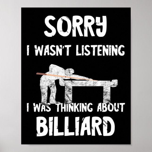 Pool Billiard Snooker Player 8 Ll Playing Billiard Poster (Front)