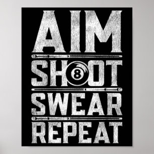 Pool Billiard Snooker Player Motivation Quote Poster