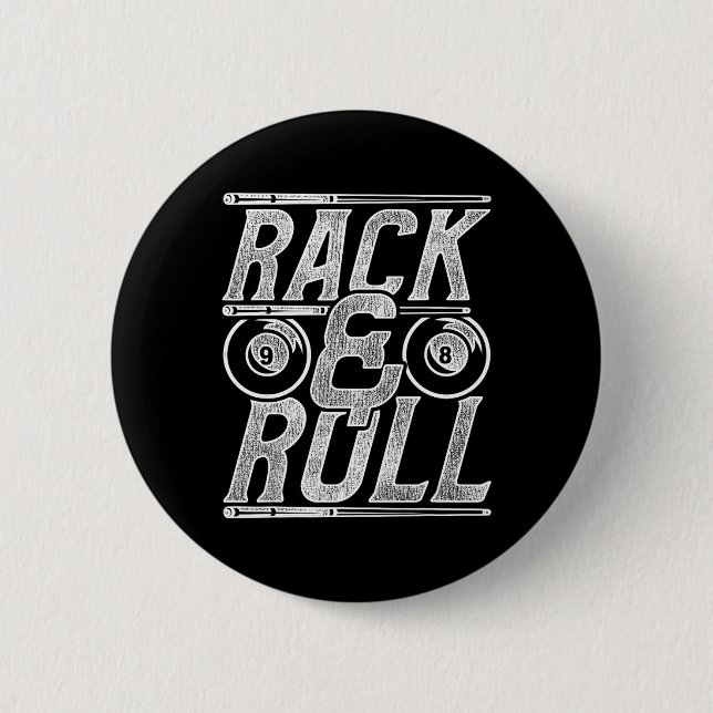 Pool Billiard Snooker Player Rack And Roll  6 Cm Round Badge (Front)