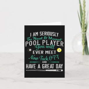 Pool Billiard T Shirt Womens Mens I Am Seriously T Card