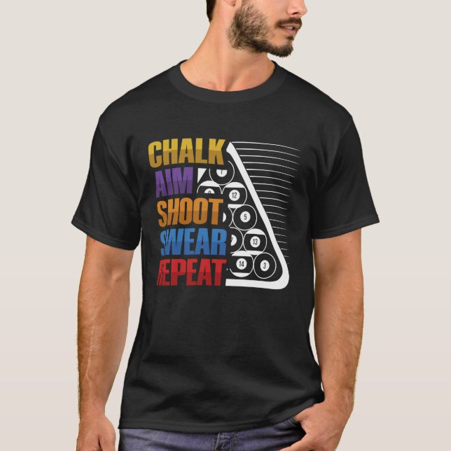 Pool Billiards Cue Game for a Billiard player  1 T-Shirt (Front)