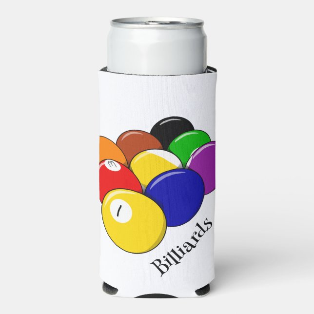 Pool Billiards Design Seltzer Can Cooler (Seltzer Front)
