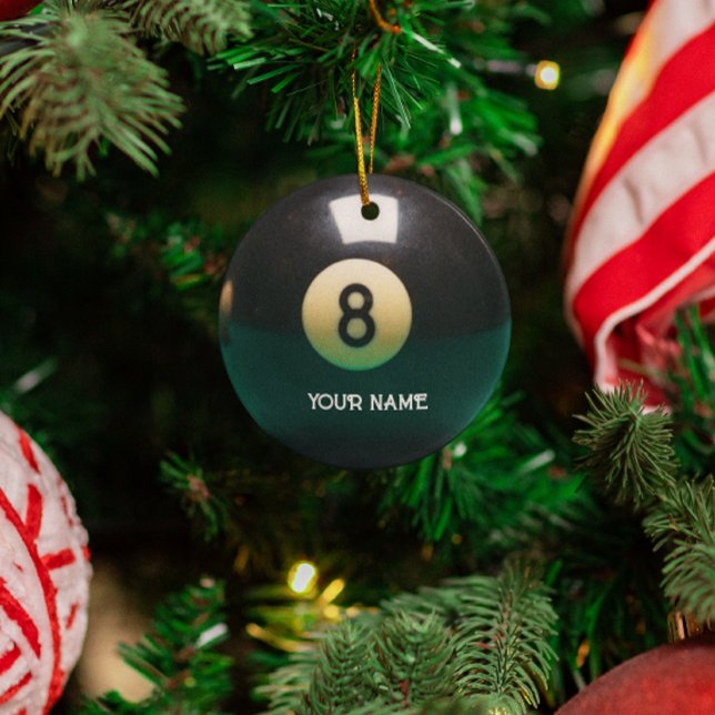 Pool Billiards Eight Ball Personalised Metal Tree Decoration (Creator Uploaded)