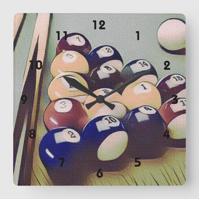 Pool Billiards Games Room Clock (Front)