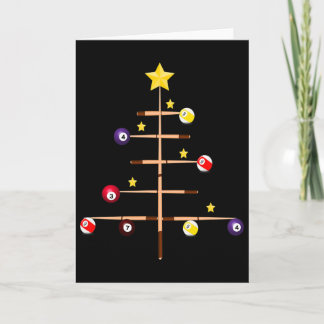 Pool Billiards Ll Cue Sports Christmas Tree  Card