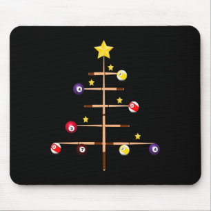 Pool Billiards Ll Cue Sports Christmas Tree Mouse Pad