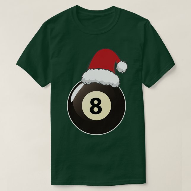 Pool Billiards Lovers Santa Hat Sport Christmas 20 T-Shirt (Design Front)