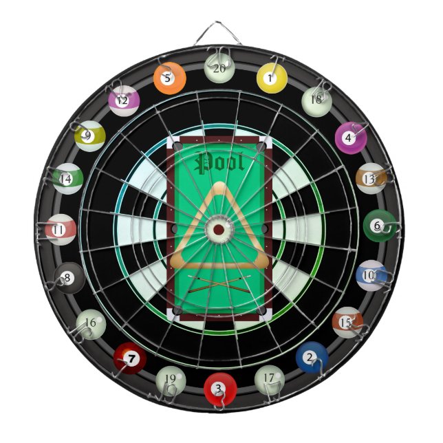 Pool/ Billiards Multi-Target 20 Count Dartboard (Front)